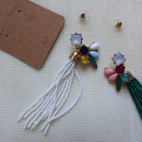 I.n.c.Gold-Tone Stone & Beaded Fringe Drop Earring - Picture 3 of 6